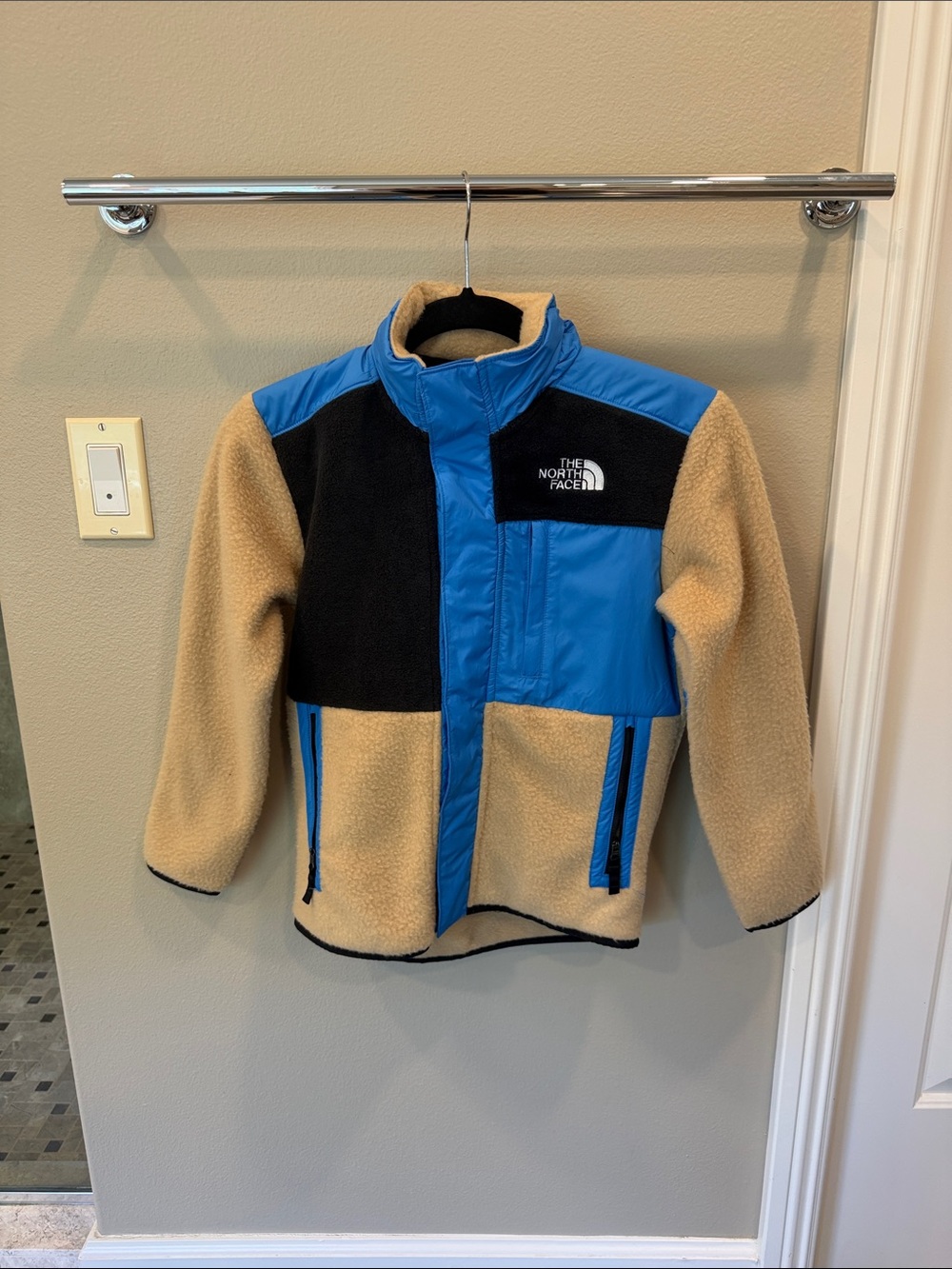The North Face Kids Tan, Blue & Black Fleece Jacket